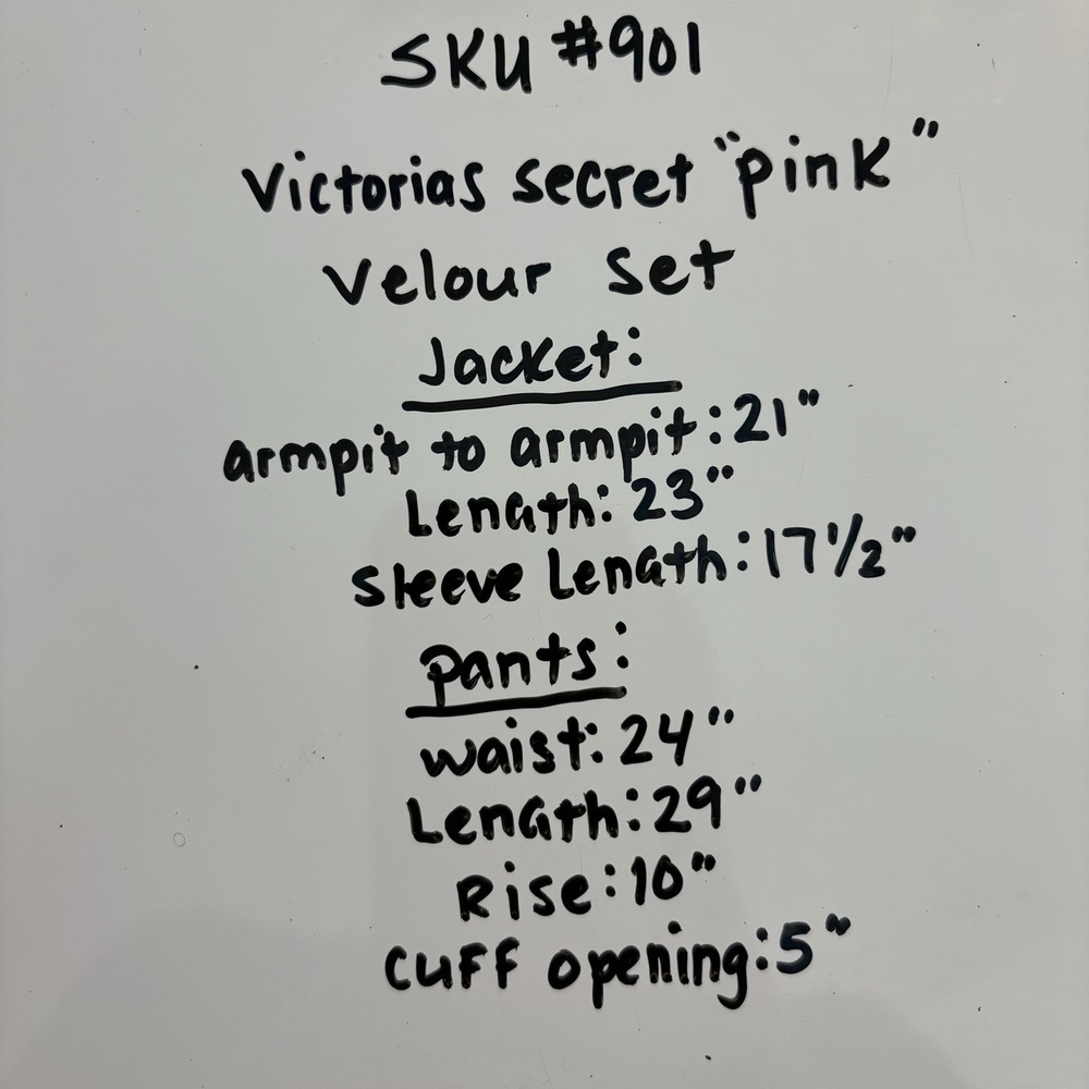 Victoria Secret PINK Women Velour Tracksuit 2 Piece Top Size M Pants Size S Y2K - Picture 15 of 15
